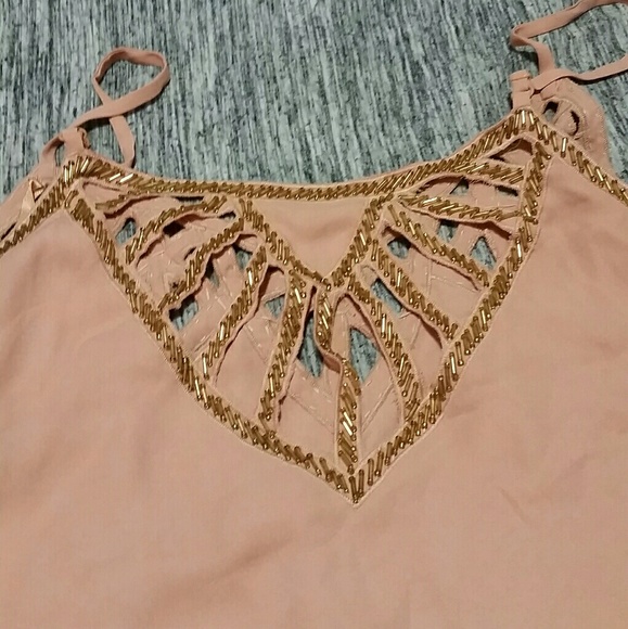 Peach Beaded Flapper Dress - Picture 3 of 4